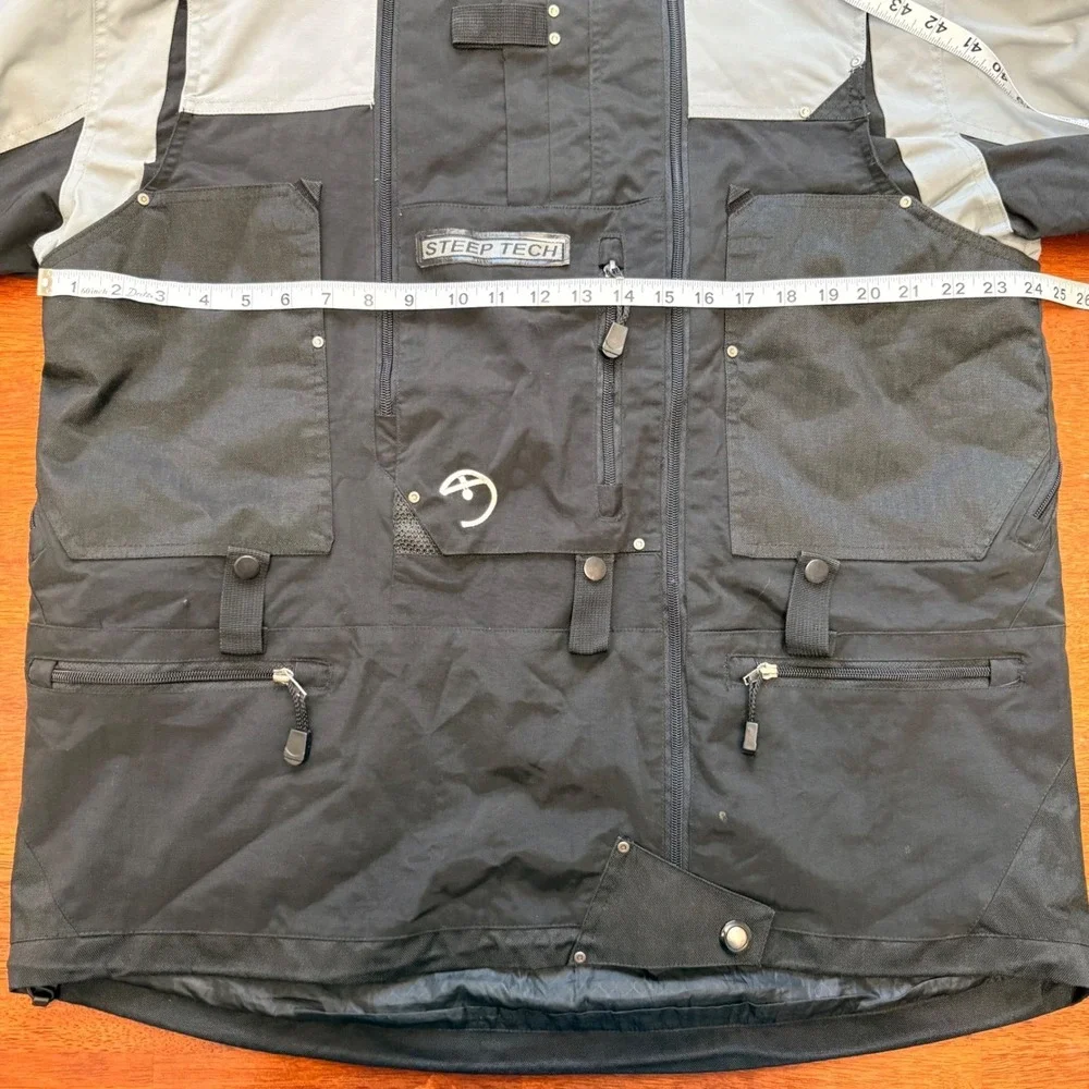 The North Face Steep Tech Scot Schmidt Jacket Mens L Black Gray‎ Ski Snowboard